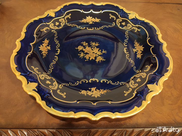 Блюдо фарфоровое Рейхенбах. ГДР. Антиквариат