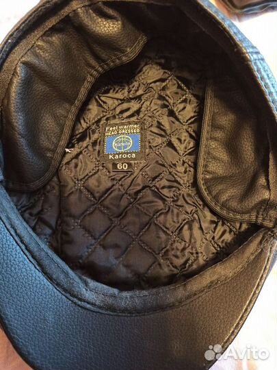 Мужская кожаная кепка осения