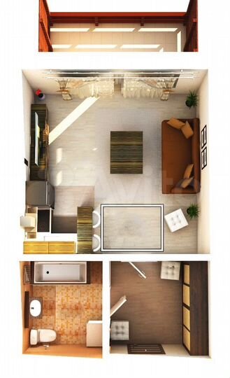 Квартира-студия, 26,6 м², 3/3 эт.