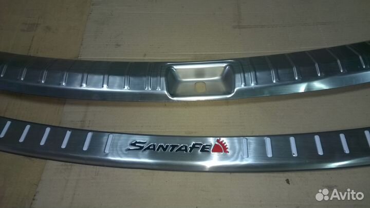 Накладки на бампер и порог багажника Santa Fe 2013
