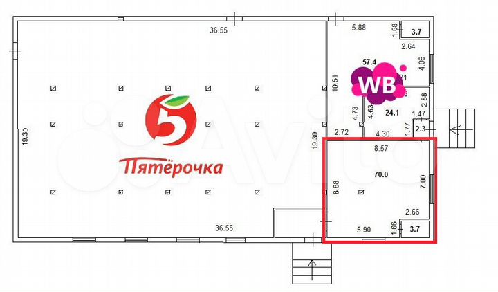 Торговая площадь, 70 м²
