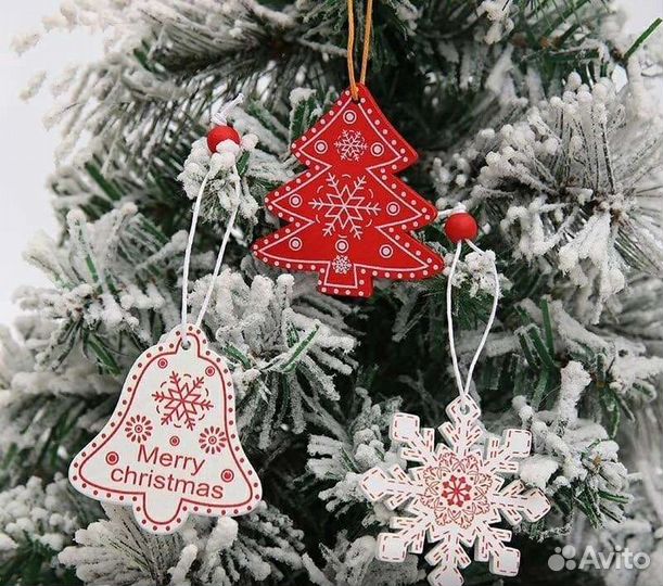 Новогодние деревянные подвески