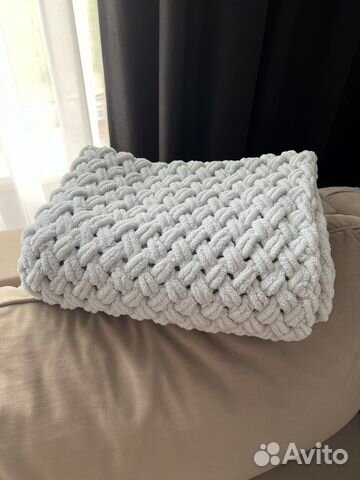 Плед детский вязаный плюшевый ручная работа