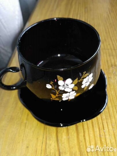 Чайный сервиз чёрное стекло