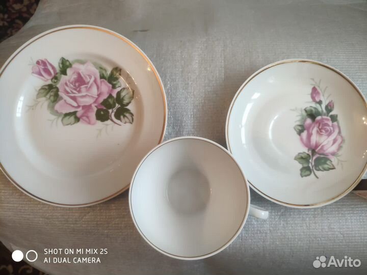 Чайный сервиз Розы, Дулёво 21 предмет