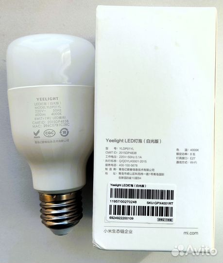Лампочка Xiaomi Yeelight LED SMART White E27