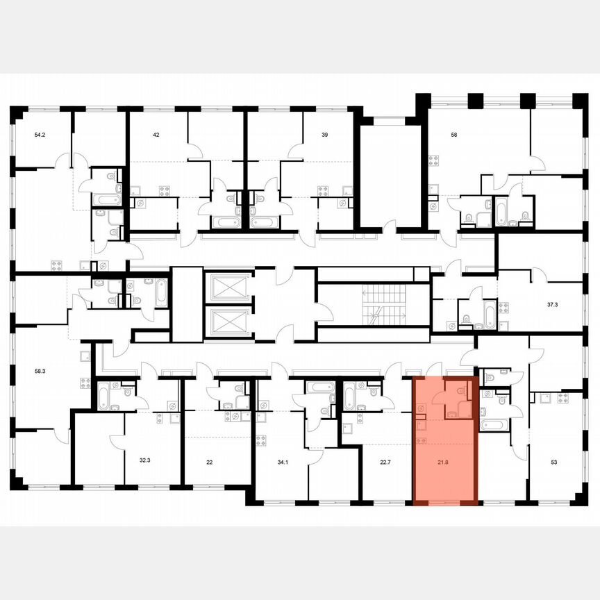Квартира-студия, 21,8 м², 15/15 эт.