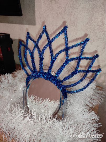 Ободок для волос новогодний снежинка, королева