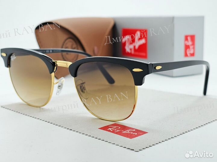 Очки Ray Ban 3016 Clubmaster Brown Стекло