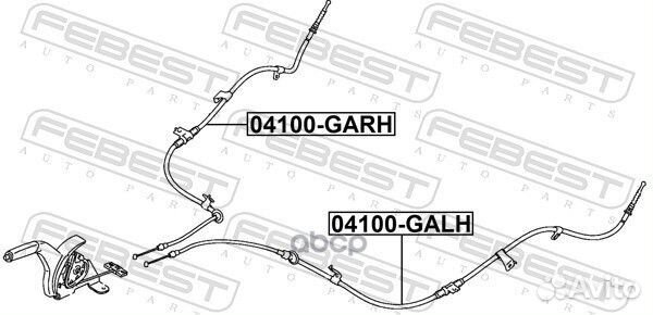 Трос стояночного тормоза прав 04100garh Febest
