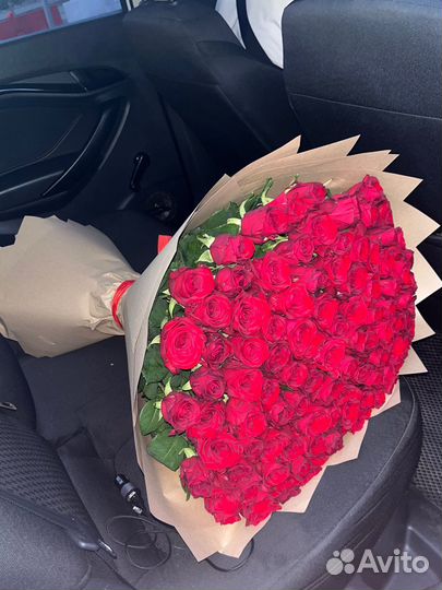 Букет из 101 Роз 70 см / Цветы Розы