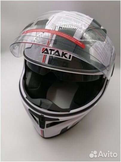 Шлем Ataki JK902 Shape белый/серый глянцевый S (мо