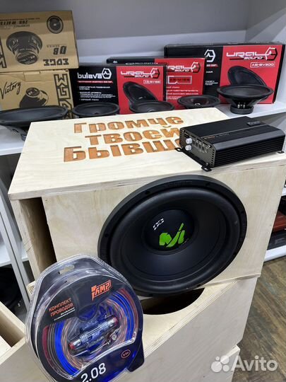 Сабвуфер alphard в сборе с усилителем и коробом