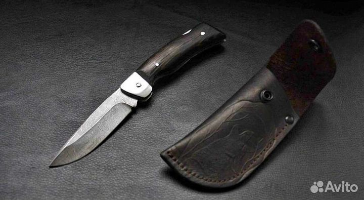 Складной нож из дамасской стали