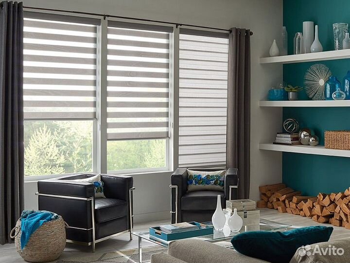 Рулонные шторы день ночь не бу