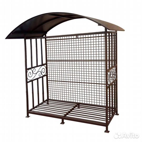 Дровница кованая с сеткой 200 х 160 х 80 см