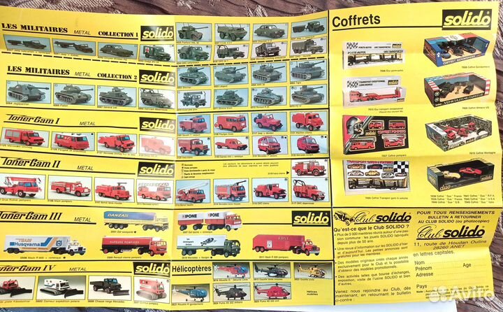 Буклет-каталог моделей фирмы Solido за 1990 год