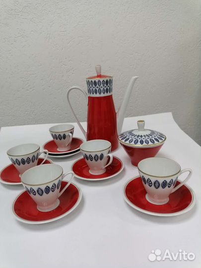 Кофейный сервиз Freiberger Porzellan гдр 6 персон
