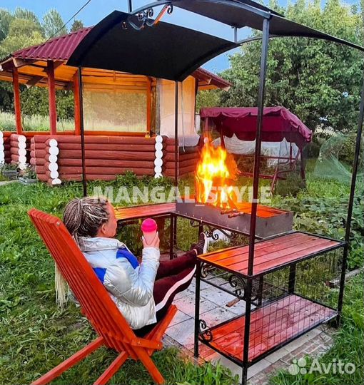 Мангал с крышей