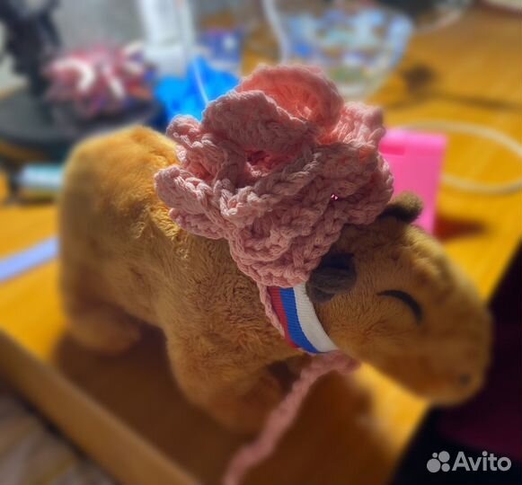 Вязанная декоративная роза