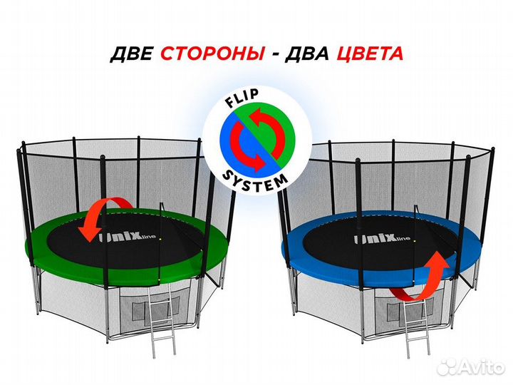 Батут с сеткой unix line 6 ft Classic outside