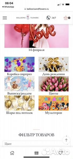 Интересует магазин воздушных шаров