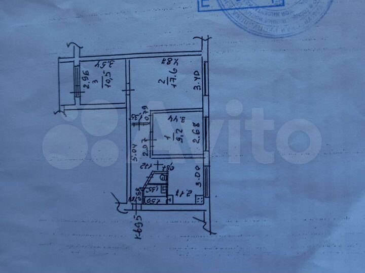 3-к. квартира, 53 м², 6/9 эт.