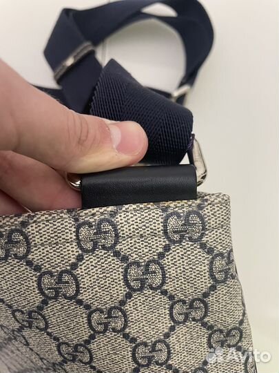 Gucci monogram messenger bag beige