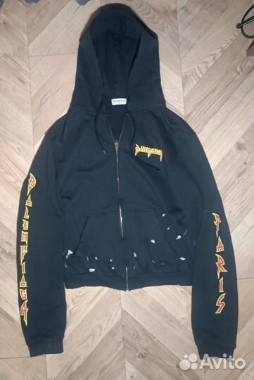 Balenciaga Metal Logo Zip Hoodie
