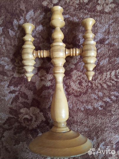 Подсвечник натуральное дерево, высота 36 см