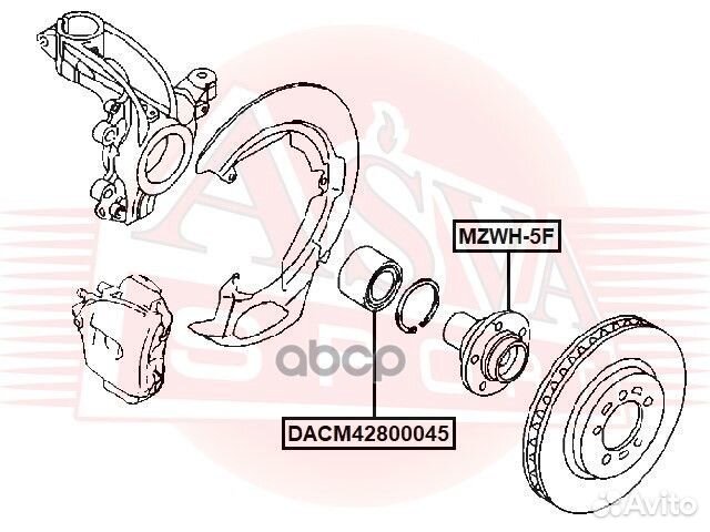 Ступица mazda premacy/axela/biante/3/5 05- пере