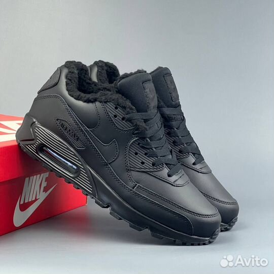 Кроссовки мужские Nike Air Max 90 Black с мехом