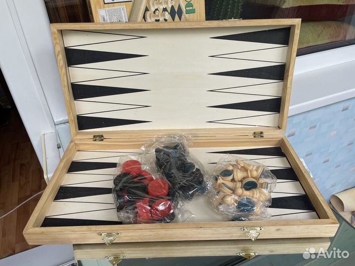 Набор 3в1 шашки, шахматы, нарды