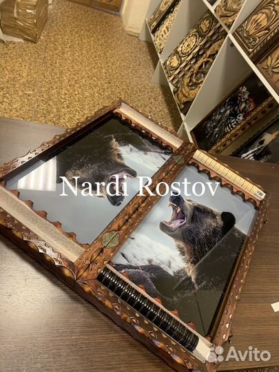 Нарды ручной работы со стеклом