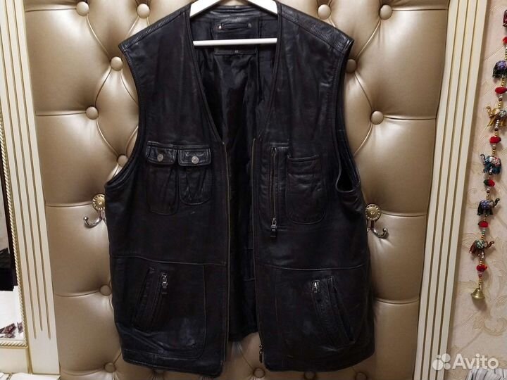 Жилетка кожаная мужская
