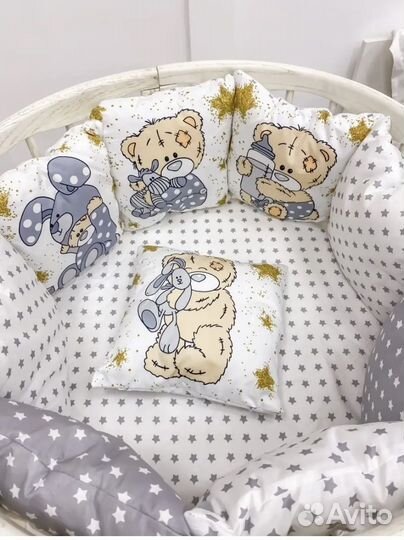 Бортики подушки в детскую кроватку