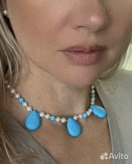 Колье из натурального жемчуга