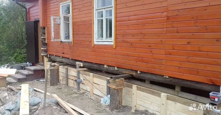 Замена венцов, лаг Подъем и перенос домов Ремонт