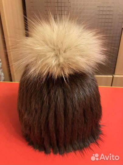 Шапка вязаная норка
