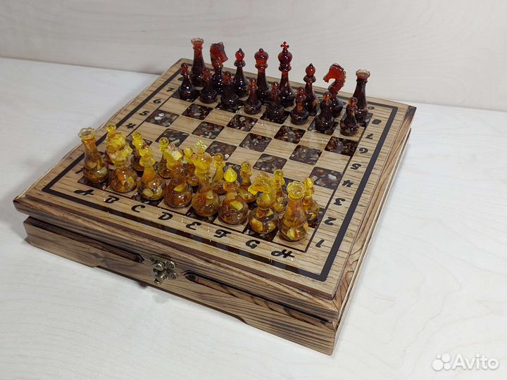 Шахматы янтарные арт.000111