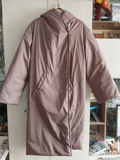 Пуховик оверсайз зимний с капюшоном