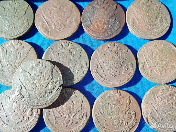 5 копеек с 1763 по 1784. (Екатерина II)