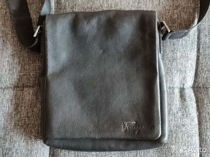 Сумка мужская натуральная кожа через плечо