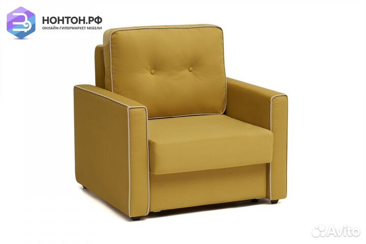 Кресло еврокнижка Леон горчичное