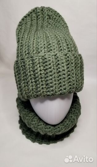 Комплект шапка и снуд зимний женский новый