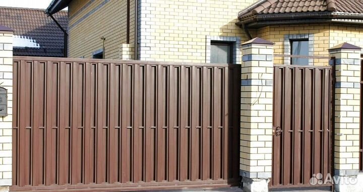 Откатные ворота металлические прочные