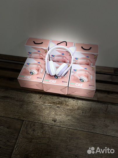 Детские беспроводные наушники с ушками кошки