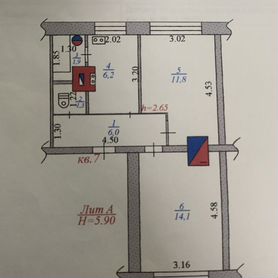 2-к. квартира, 41,3 м², 2/2 эт.