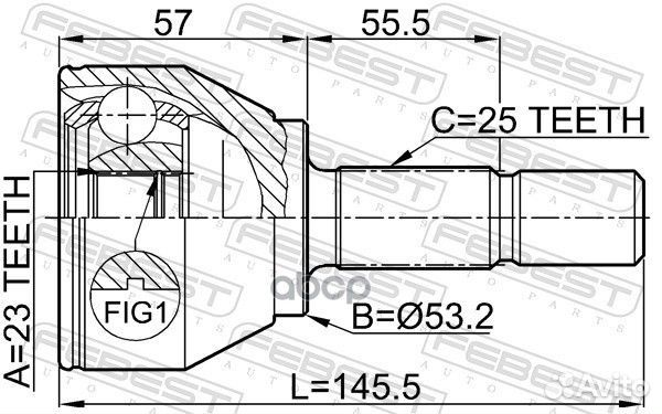 ШРУС наружный 23x53.2x25 (ford focus I CAK