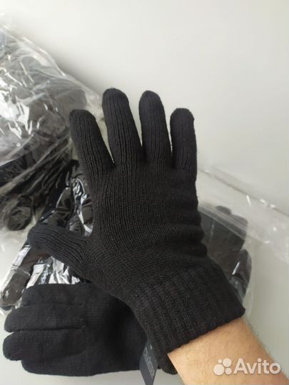 Перчатки вязаные двойная вязка